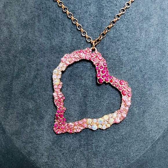 Betsey Johnson “Not Your Babe” Heart Necklace in Rose Gold - Picture 4 of 7
